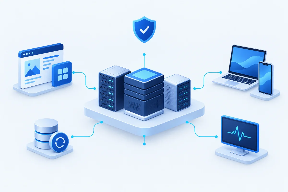 Connected hosting, protection, backup and managed operations.